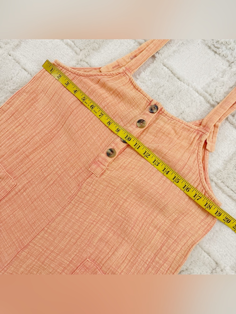 Women's Rust Orange Cotton Gauze Romper Jumpsuit Large - Picture 11 of 13